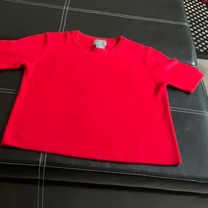 Vintage Designers Originals Luxelon soft short sleeve red sweater size L